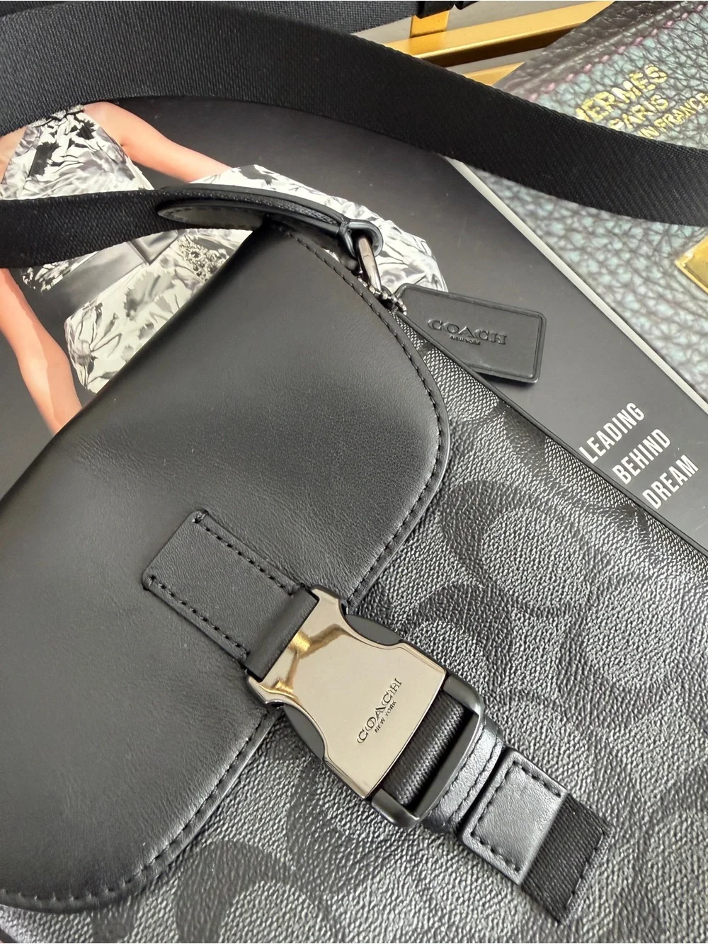 Coach Black Track Small Flap Crossbody
